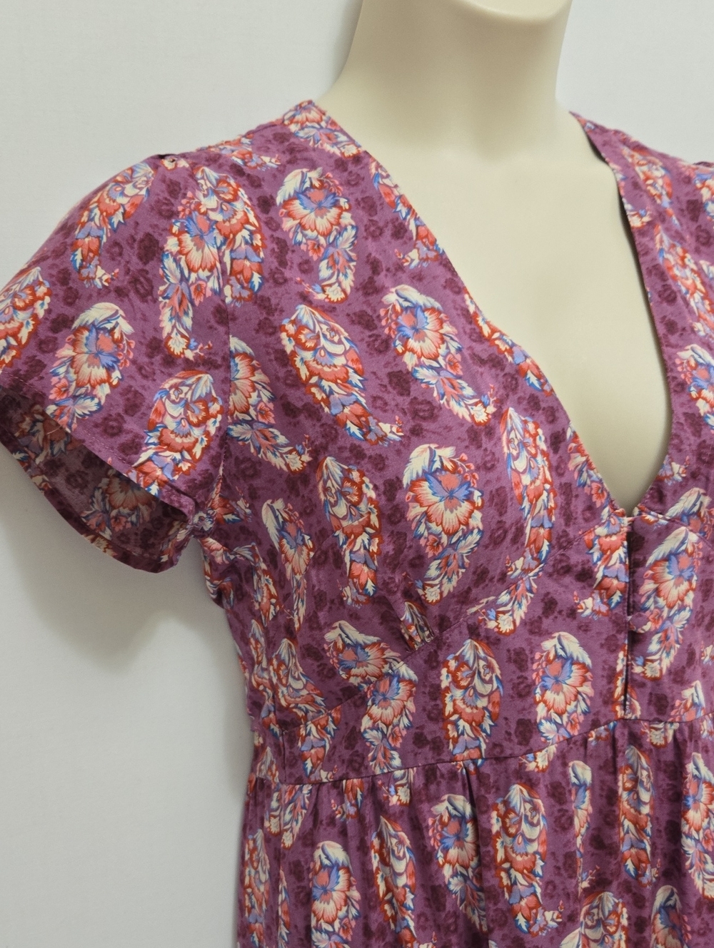 Natural Life Evangeline V-Neck Maxi Dress SIze L Purple Floral - Picture 8 of 16